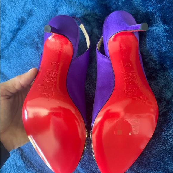 Louboutin BRAND NEW w Box Satin & Swarovski Heels - Picture 2 of 5